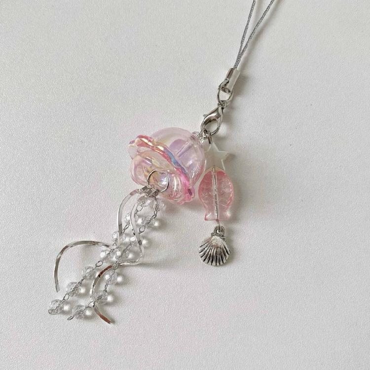 Unique Jellyfish Phone Accessory Acrylic Mobile Strap Phone Pendant for Adding a Touch of Oceanic Charm to Your Outfits