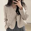 Giacca Retro Scollo a V Monopetto Largo Tutto-fiammifero Maniche lunghe Corto Semplice Retro Lana Giacca di lana