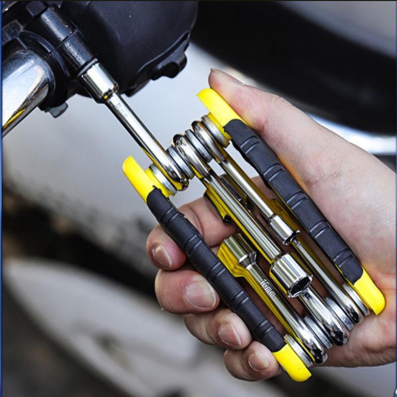 

6 In 1 Folding Socket Wrench Set Multi Functional Hex Spanner Nut Driver Set Repair Tool 5-12mm