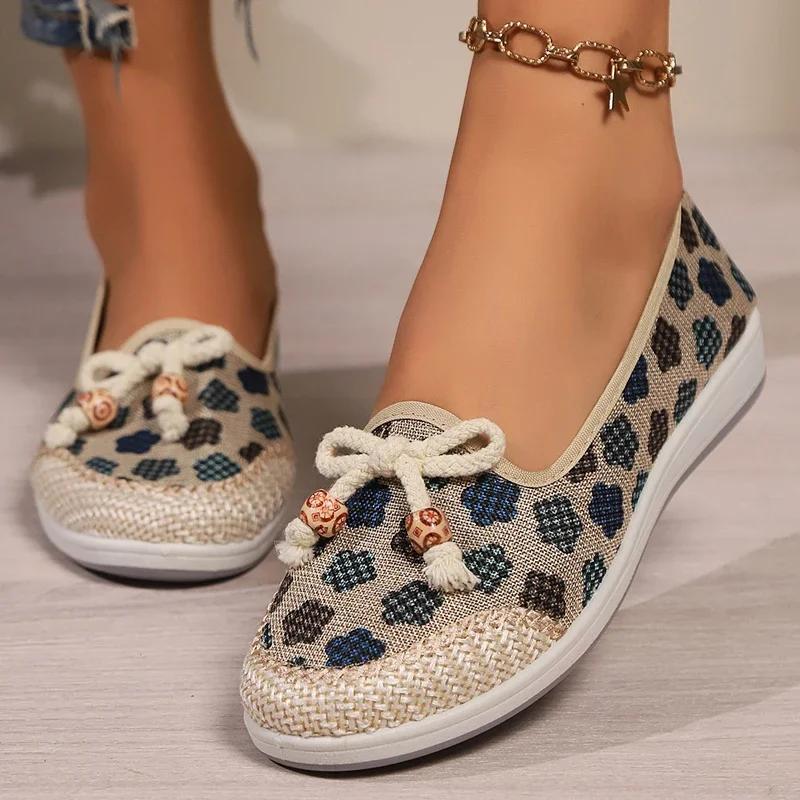 

Весенне-летние элегантные женские туфли с бантом на плоской подошве, повседневные, легкие, нескользящие, новые лоферы Zapatos Mujer 39