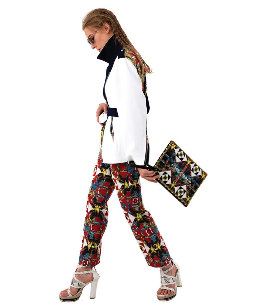 GREEDILOUS Red Geometric Pants