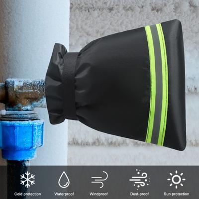 Winter Outdoor Faucet Cover Waterproof Oxford Cloth Reusable Garden Lawn Hose Bib Outside Faucet Freeze Protection Black Insulation Cover