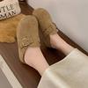 Thick-soled inner height-increasing bag head slippers for women wearing new autumn retro lazy shoes, half a tow