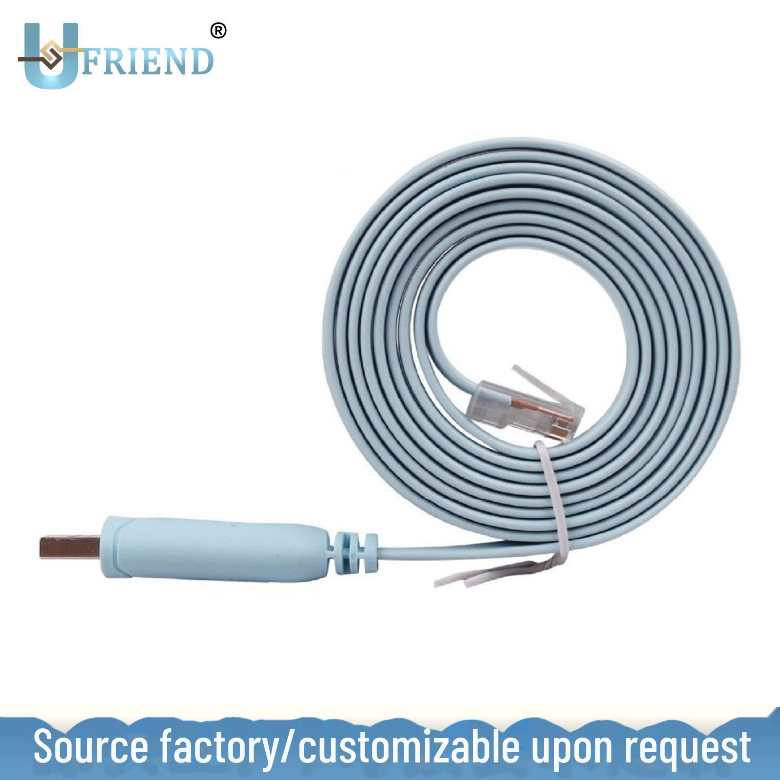 

USB to RJ45 Blue Flat Serial Console Cable for Routers/Switches чорний
