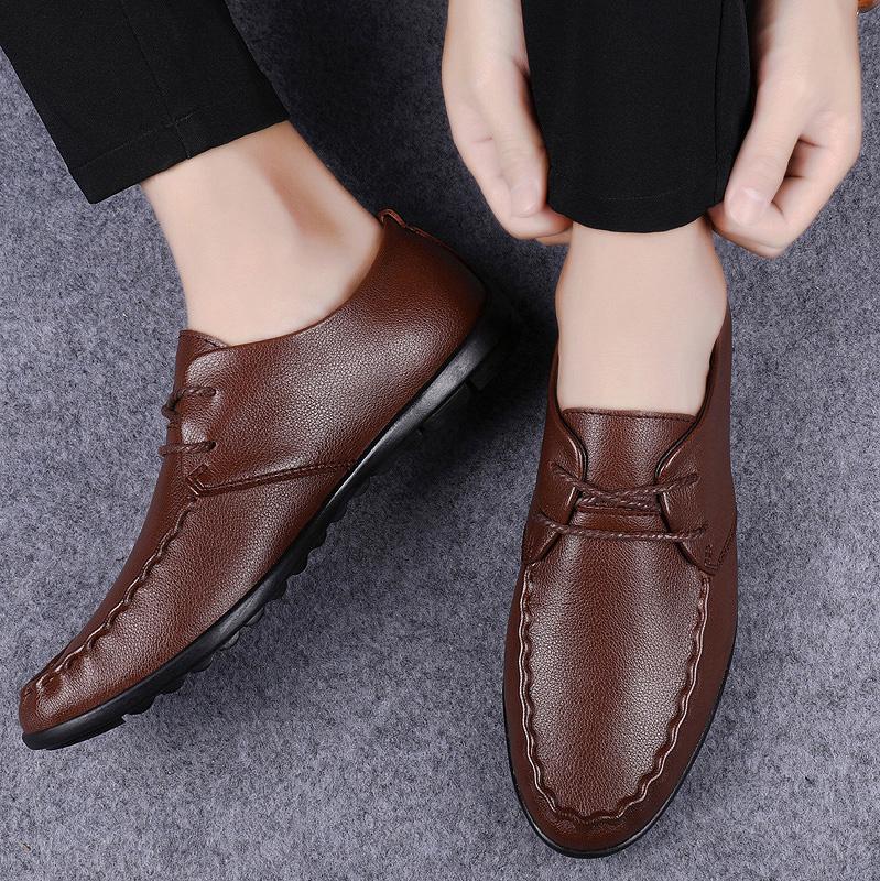 Brand Men Genuine Leather Shoes New Spring Summer Male Loafers Dress Shoe High Quality For Men Slip on Comfy Business Footwear