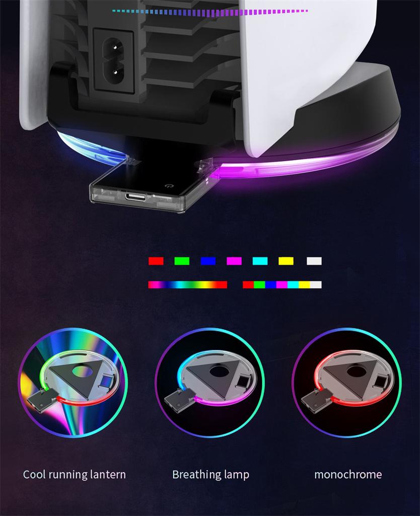 Luminous base cool gradient colorful RGB charging base tray support For Playstation 5