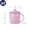 400ml Vintage Enamel Coffee Mug with Lid Ceramic Milk Mug Pigmented Tea Cup Office Water Cup Drinkware