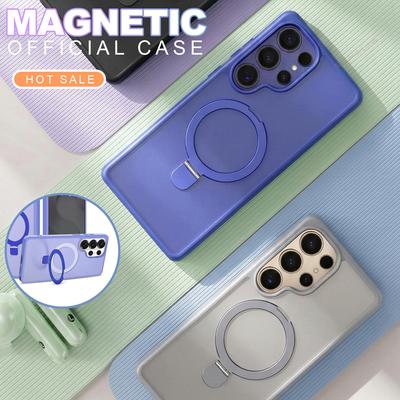 Nuova Cover Magnetica per Telefono per Samsung Galaxy S26 S23 S22 S24 S2 FE Ultra Edge Supporto Metallico Cover Protettiva Ricarica Wireless