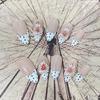 Hand-Painted 3D Flower Resin False Nails 10 Pieces Elegant Lady Mid-Length Manicure