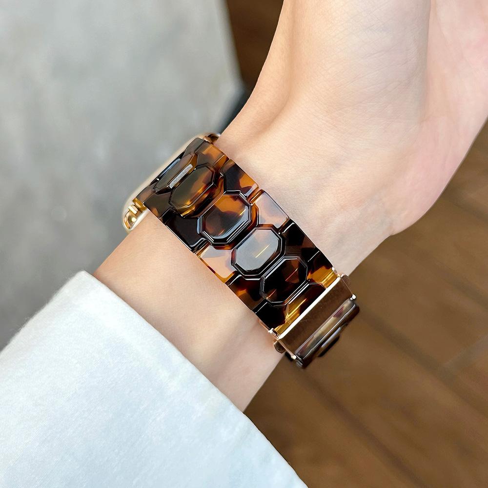 

Resin Watch Band for Apple Watch iWatch Series 11/10/9/8/7/6/5/4/3/2/1/SE3 Band Women Tortoise Fashion Lightweight Bracelet 42mm iWatch 1 2 3 морська черепаха