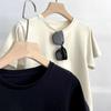 Women's Summer Loose-Fit Solid Color Simple Plus Size Short-Sleeve T-Shirt with A-Line Hem and Flare-Out Silhouette for A Flattering Look