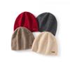 New Pure Cashmere Hat Knitted Warm and Versatile Double-layer Men's and Women's Solid Color Headgear