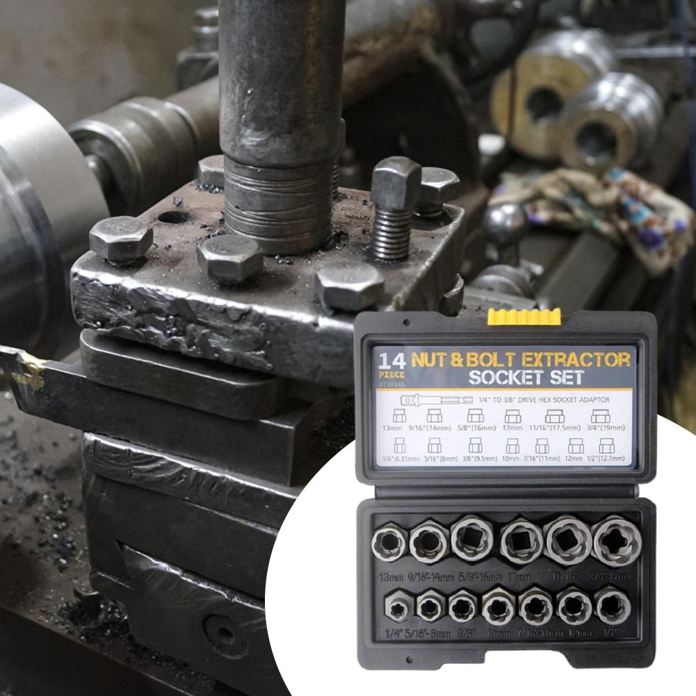 26-10pcs Damaged Screw Extractor Drill Bit Set Stripped Screw Extractor Kit for Impact Bolt & Nut Remover Set for Industrial