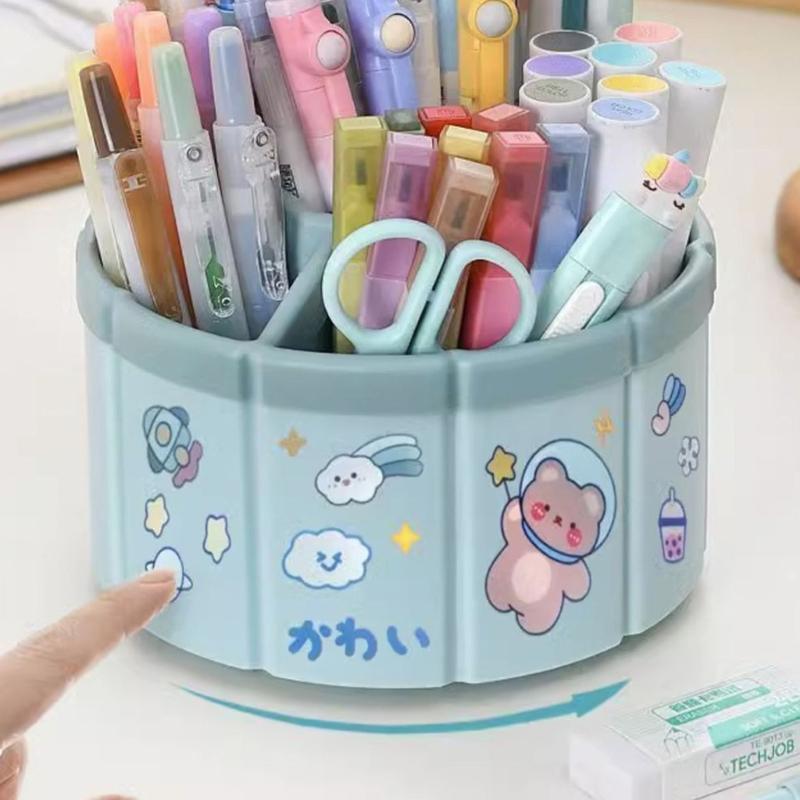 Large Capacity Pencil Holders 6 Girds Pencil Storage Box Multifunctional Desk Organizer For Home Office Bathroom Storage