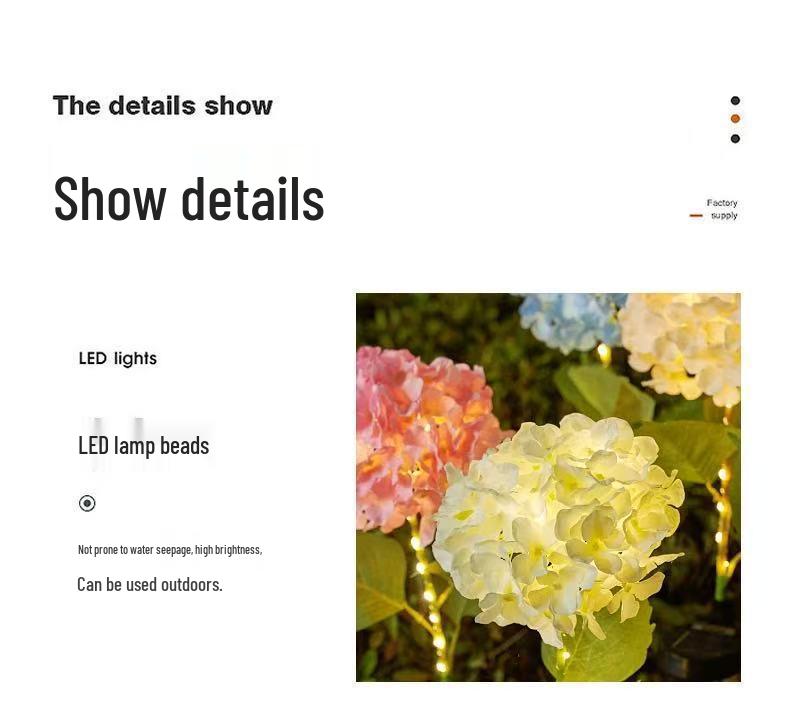 Hydrangea LED Solar Stake Lights - Waterproof Outdoor Garden Decoration