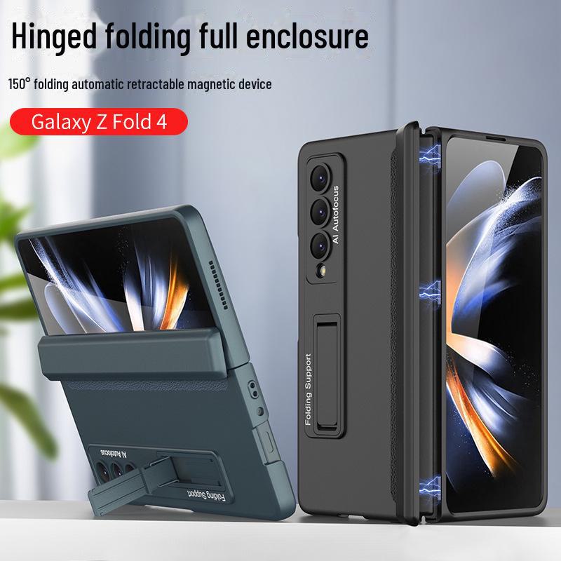 

Magnetic Shaft Protective Case for Samsung Fold4: Solid Color, Business-Style, with Anti-Fall Features and Built-In Stand Fold4