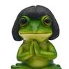 Meditation Frog Figurine, Bob Haircut Resin Frog Statue, Sitting Animal Sculpture Decoration for Yoga Room, Home, Office