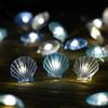 2m 20LED Seashell Starfish Sea String Lights Battery Powered Fairy Lights Under Sea Theme Wedding Birthday Party Decor