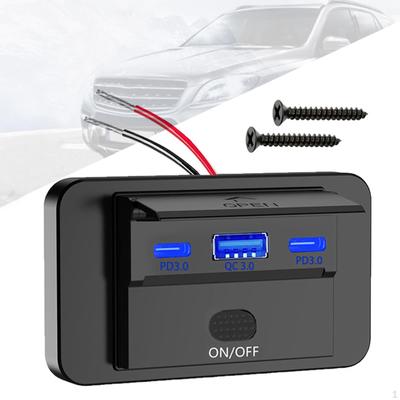 Car USB Charger Motorhome Socket Panel for Motorcycle Boats Bus