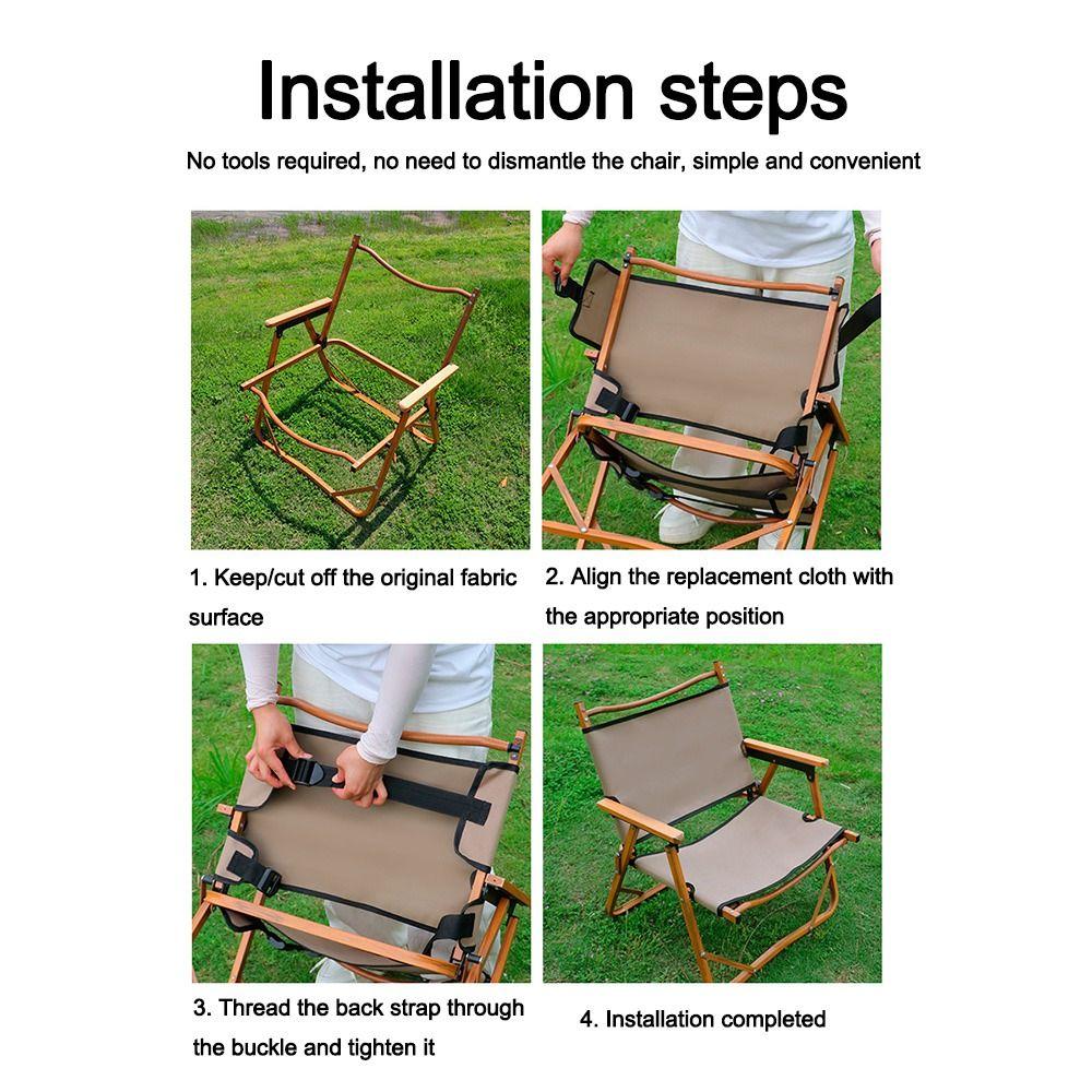 Breathable Camping Chair Cover Oxford Cloth Anti-slip Folding Chair Replacement Fabric Thickened Beach Chair Pad