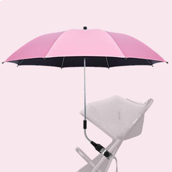Baby Stroller Umbrella with Clamp UPF 50+ Sun UV Protection Adjustable Waterproof Windproof Universal Outdoor UV Blocking Pram Parasol