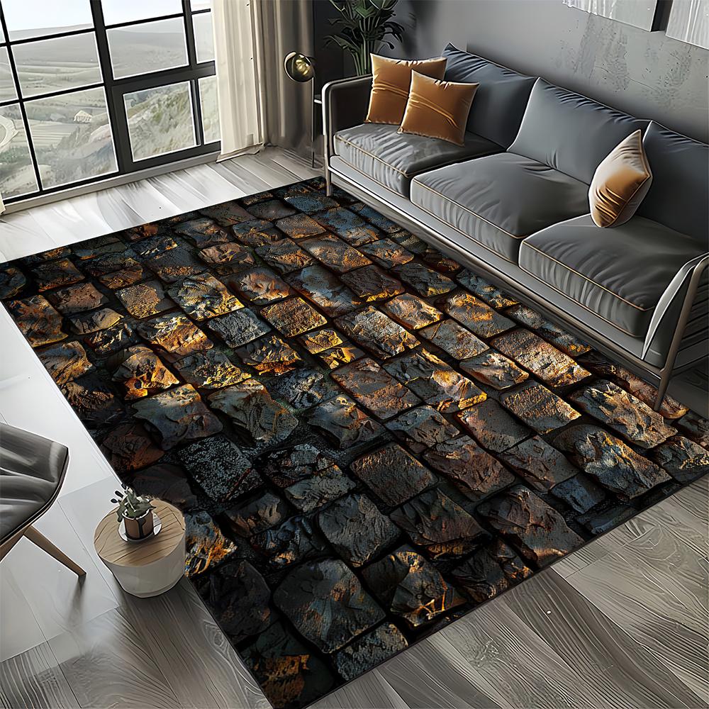 2025 New Style Brick Stone Building Wall Originality Rug Carpet for Living Room Bedroom Home Decor,kid Non-slip for Sofa Doormat