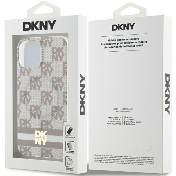 Dkny Dkhmp15Mhcptse Iphone 15 Plus /14 Plus 6.7 Beżowy/Beige Hardcase Iml Checkered Mono Pattern & Printed Stripes Magsafe