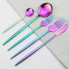 6Set/30Pcs Multicolor Cutlery Set Stainless Steel Dinnerware Set Knife Fork Spoon Flatware Sets Home Hotel Kitchen Party Tableware Set