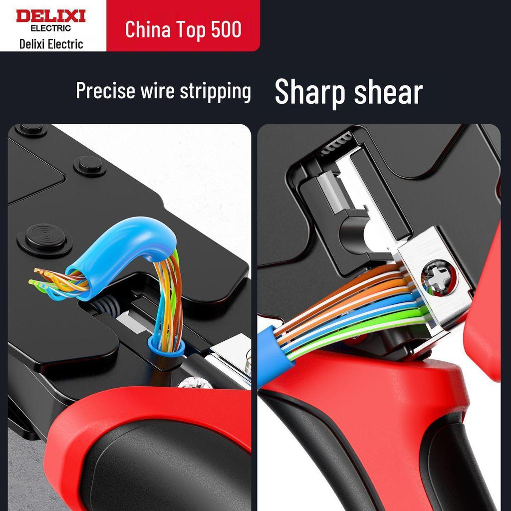 Professional Grade Network Cable Crimper Set with Wire Stripper and Cutter for Category 6 and 6P8P Crystals