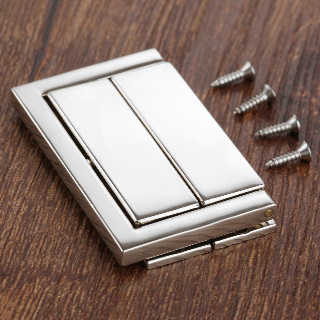 DRELD 2 Pièces Serrure Boîte Dorée/Argentée Loquet à Bascule Loquets pour Boîte à Bijoux Valise Boucle Clip Fermoir Quincaillerie de Meuble +Vis