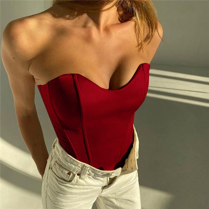 Fashion Outwear Sexy Bandeau Tube Top Short Vest Female Corset Crop Tube Tank Top Women