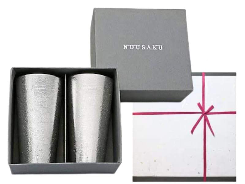 [Nousaku Washi Wrapping] Beer Cup - Birch, Set of 2, 270cc