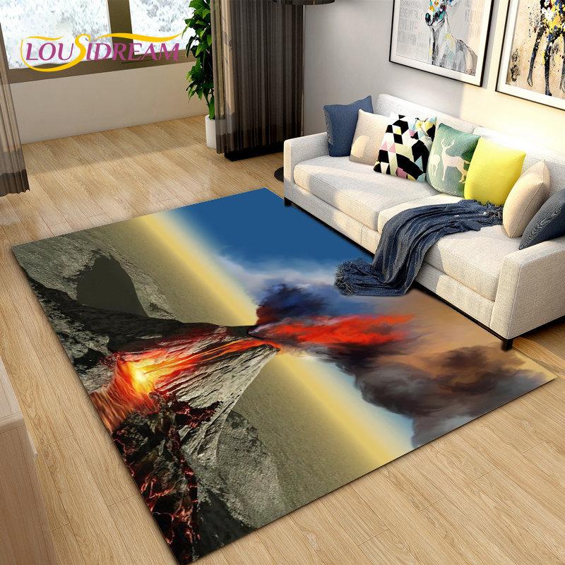 Volcanic Magma Series Area Rug Large,Carpet Rug for Living Room Bedroom Kitchen Doormat Decoration, Kids Play Non-slip Floor Mat