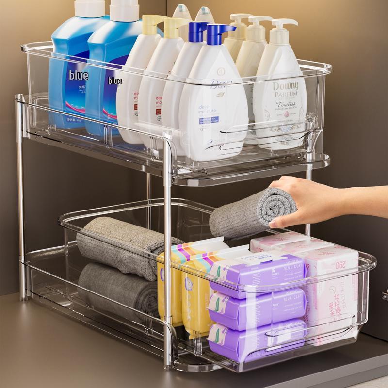 Multi-Tier Bathroom Vanity Pull-Out Storage Rack