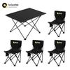 Quyoubang Portable 5-Piece Carbon Steel Folding Table & Chair Set