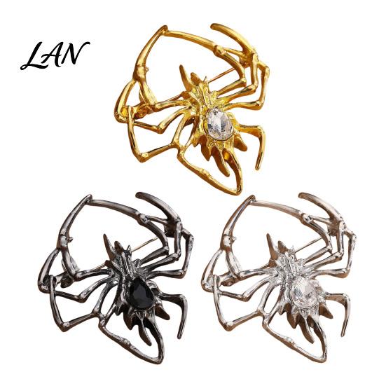 Rhinestone Spider Brooch for Men Women, Shape Alloy Lapel Non-fading Pin Pin, Sweater Cardigan Coat Clothing Accessories, Halloween Costume