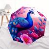 1 Stück lebhafter Pfau Cartoon Regenschirm, tragbarer kompakter Regenschirm, geeignet für Camping, Wandern und Reisen R006