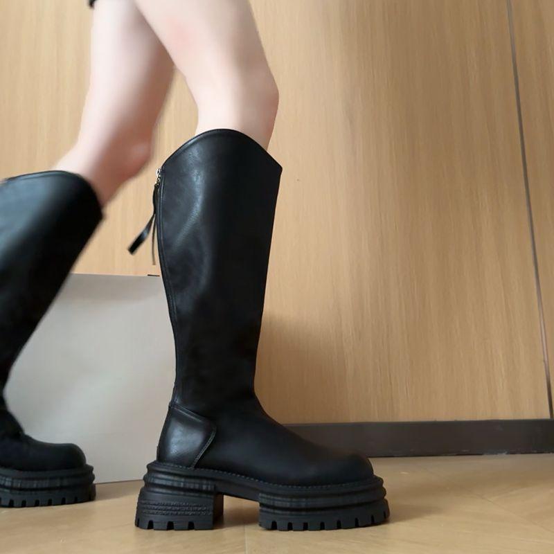 Fashion versatile and comfortable thick-soled thin high boots for children, but knee boots for women, new in autumn and winter 2025