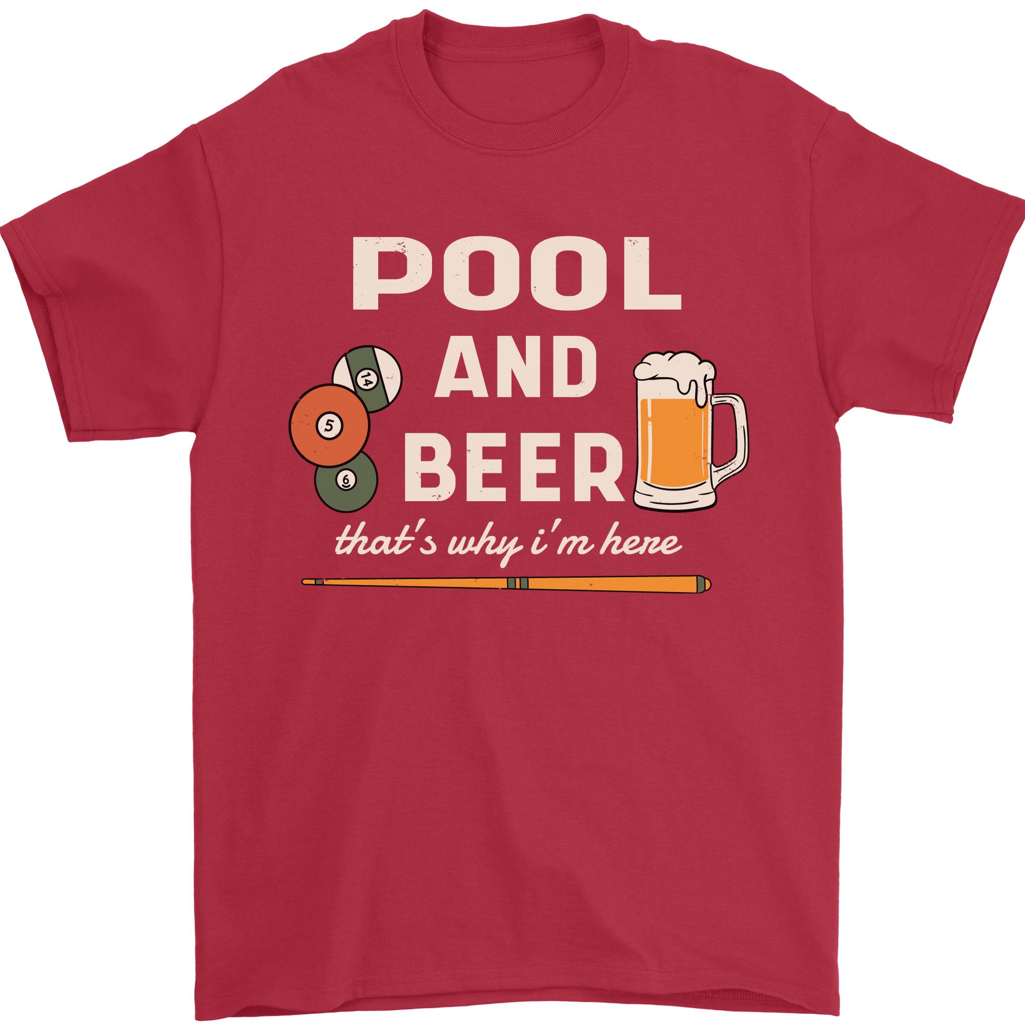 Pool and Beer Thats Why Im Here Unisexs TShirt 100 Cotton S