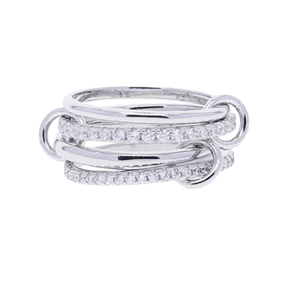 2026 Neue Spinelli Stapelbare Verlobungsringe Für Damen Iced Out Mikropflaster 5A Zirkonia Mix Farbe Mehrere Teile Stapel Finger Schmuck