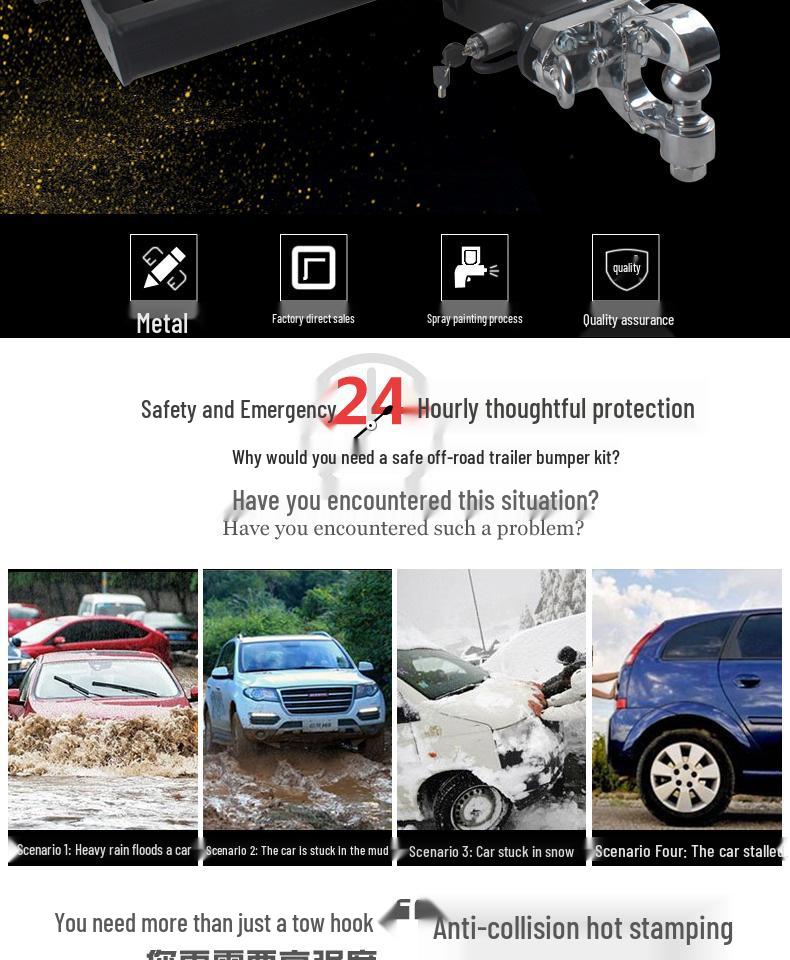 Ford Ranger JMC Dadiyu Huhu 3 Trailer Hitch Rear Tow Hook - Detachable for Towing