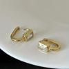 CAOSHI Stylish Lady Hoop Earrings with Bright Zirconia Gold Color/Silver Color Jewelry Fashion Lady Daily Wearable Accessories