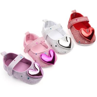 Baby Soft Sole Prewalker Girl Love-shape Princess Shoes