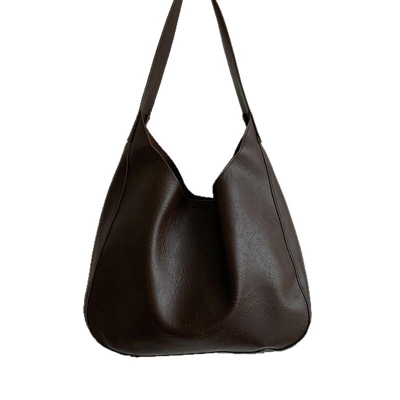 Bag Large capacity women's underarm commuter bag 2025 new solid color simple tote bag soft shoulder bag