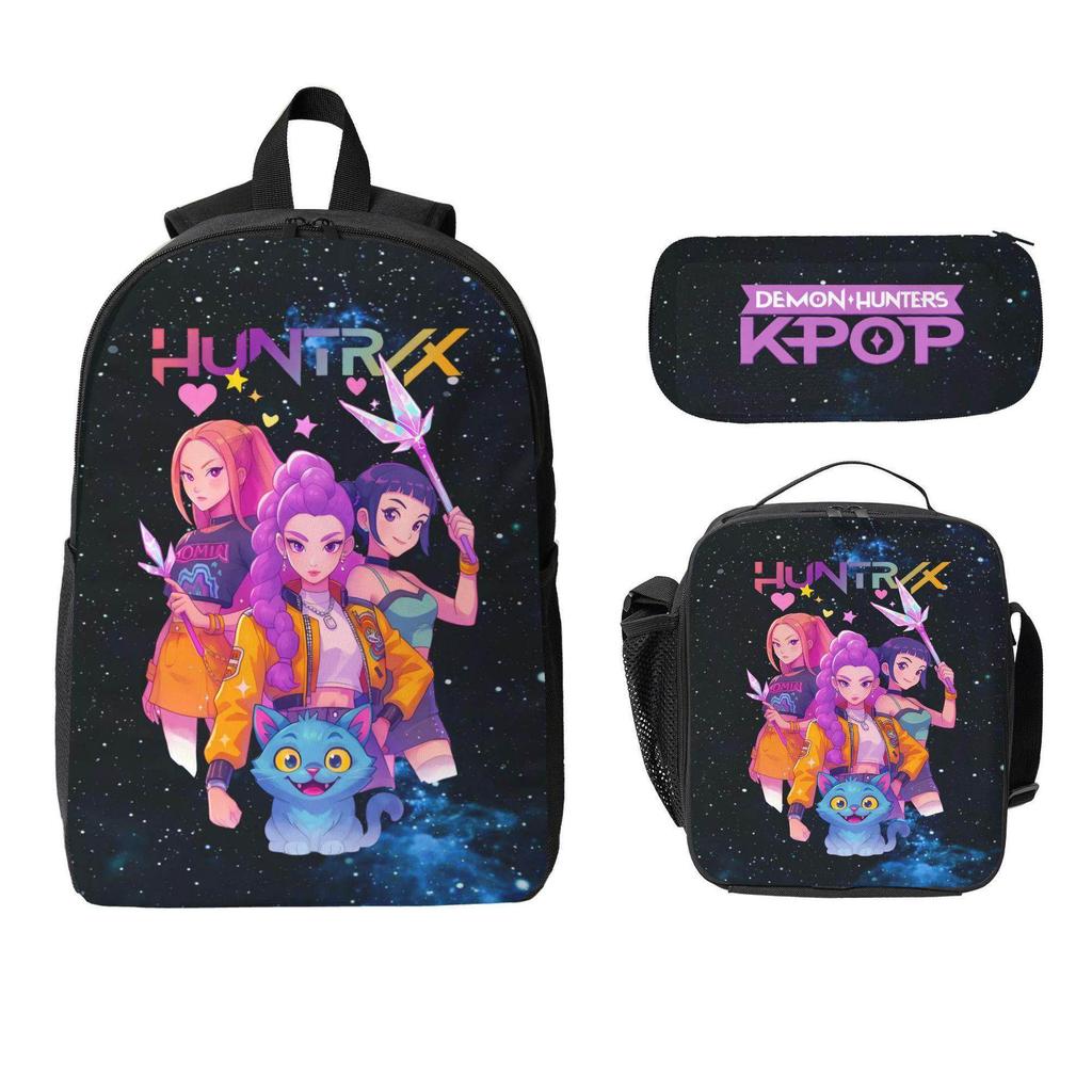Student Schoolbag Three-Piece Girl Large-Capacity Middle School Student Backpack