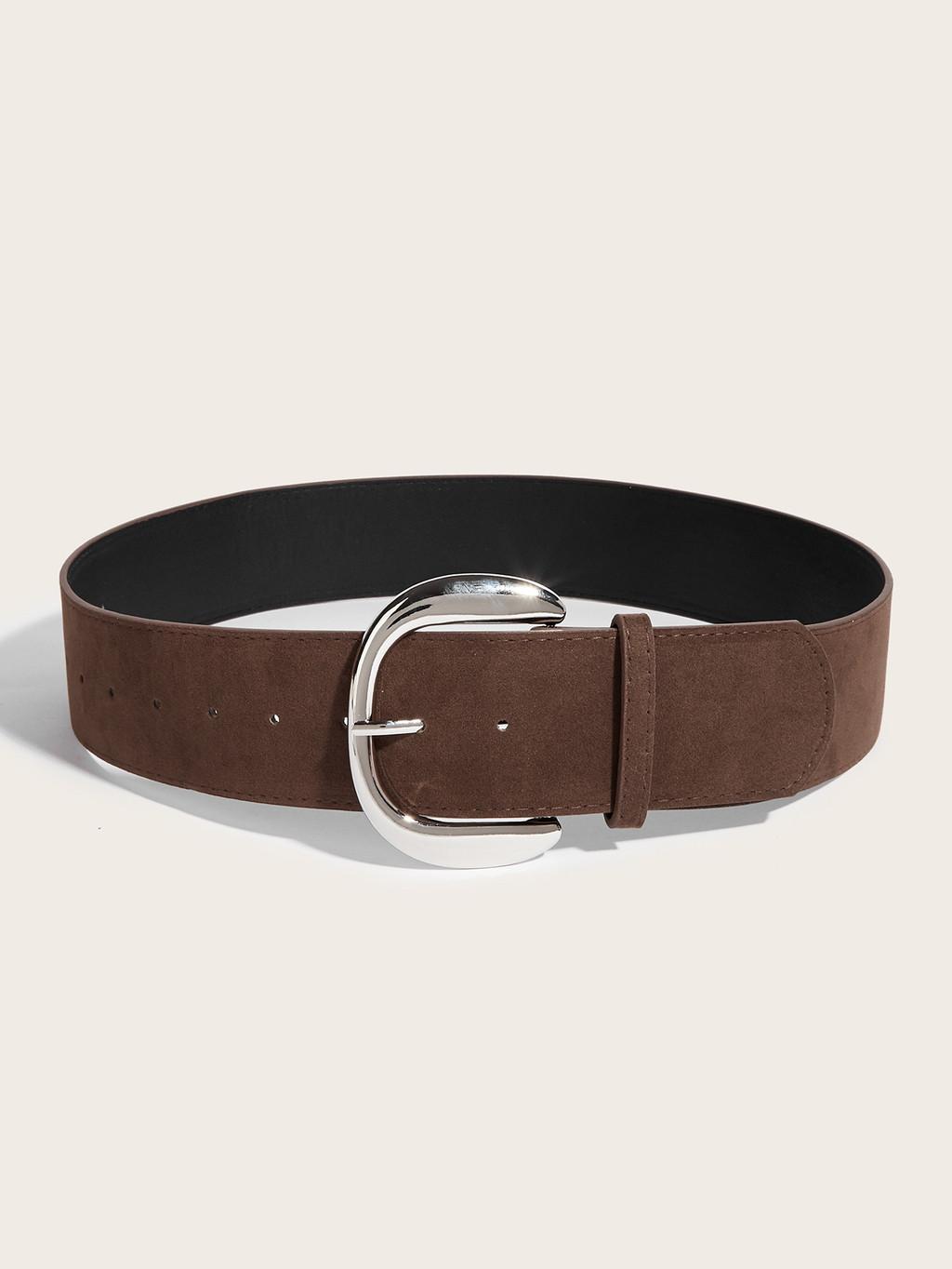 

Винтажный широкий пояс в стиле Mad Mad для женщин и мужчин, утягивающий пояс для талии с квадратной кнопкой-застежкой для повседневной уличной моды Silver Brown