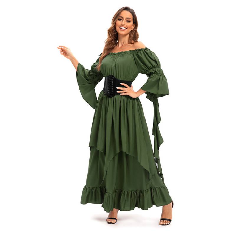 Ladies Colored Dress Medieval Costume Halloween Party Dance Performance Gift