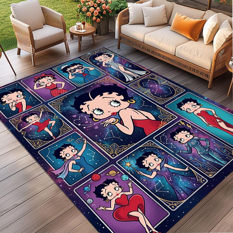 Betty Boop Print Rug, Washable Floor Carpet, For Entryway Dorm Laundry Room Office Study, Home Decor Birthday Christmas Gift