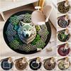 1Pc Viking Theme Printed Circular Carpet, Home Door Mat, Outdoor Travel Protection Carpet A3