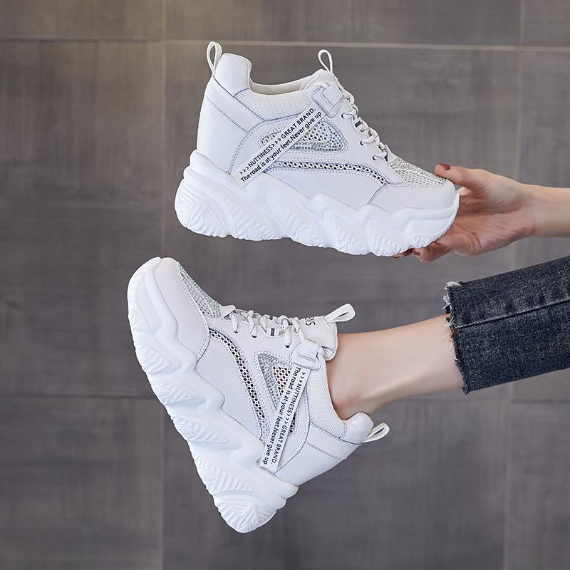 Summer New CM Inner Height Increase Hollow Casual Shoes Dad Shoes Ins Sports Shoes